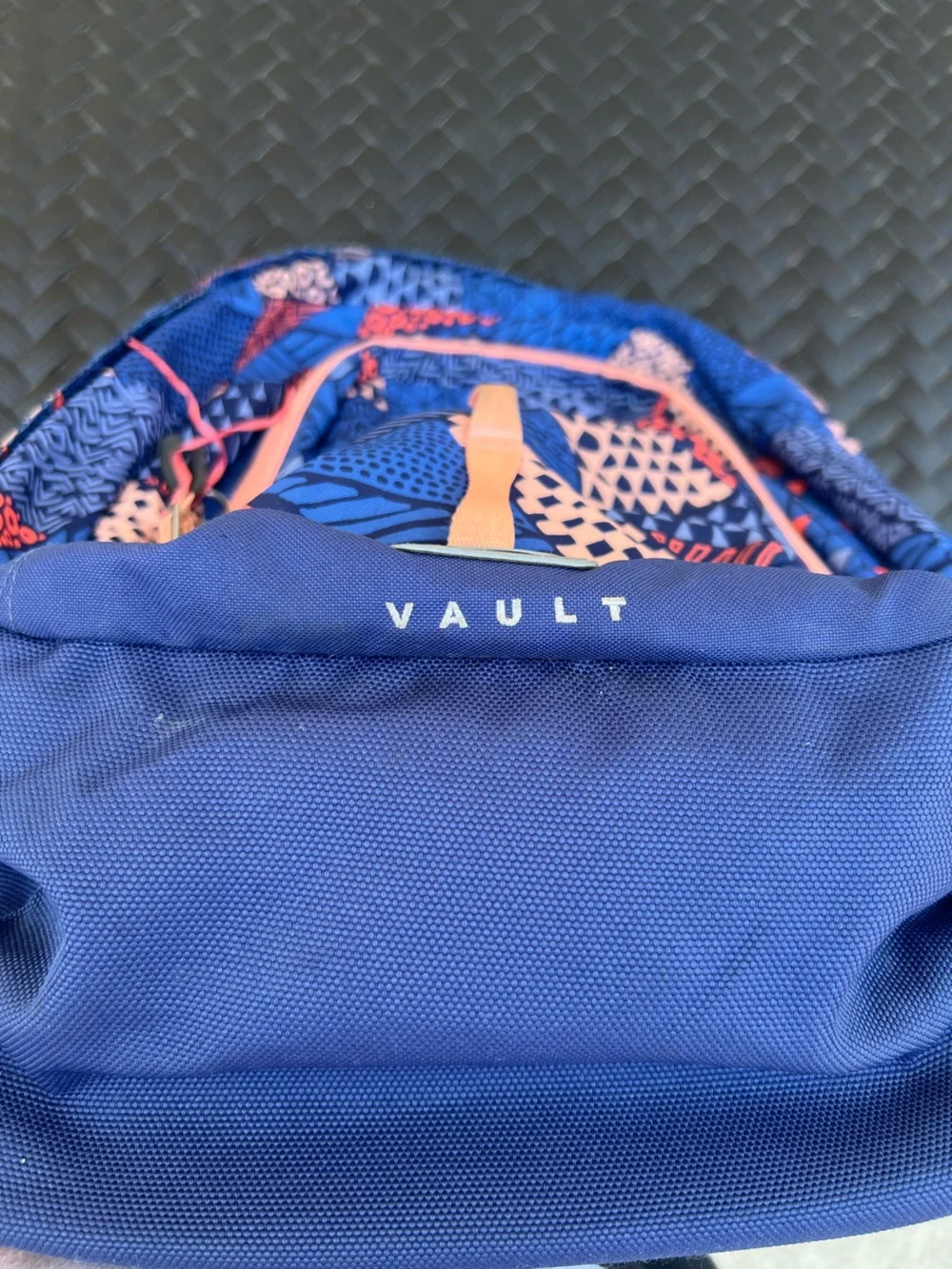 The North Face Blue & Coral Patterned Vault Backpack